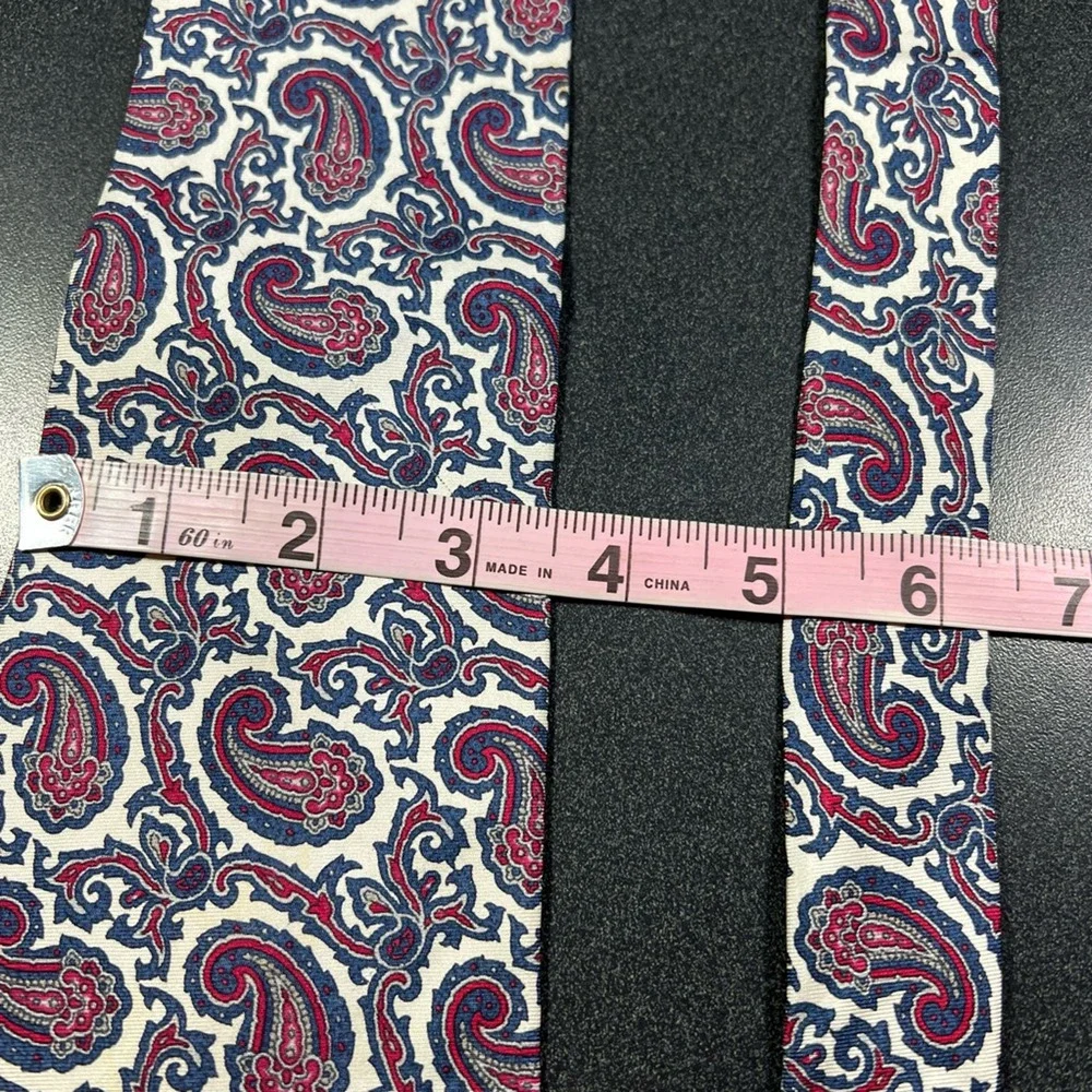 Givenchy Mens Tie Necktie Multicolor Paisley 100% Silk Tied Wide Woven Classic